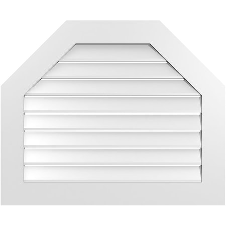 Ekena Millwork Octagonal Top Surface Mount PVC Gable Vent: Functional, w/ 3-1/2"W x 1"P Standard Frame, 34"W x 28"H GVPOT34X2801SF